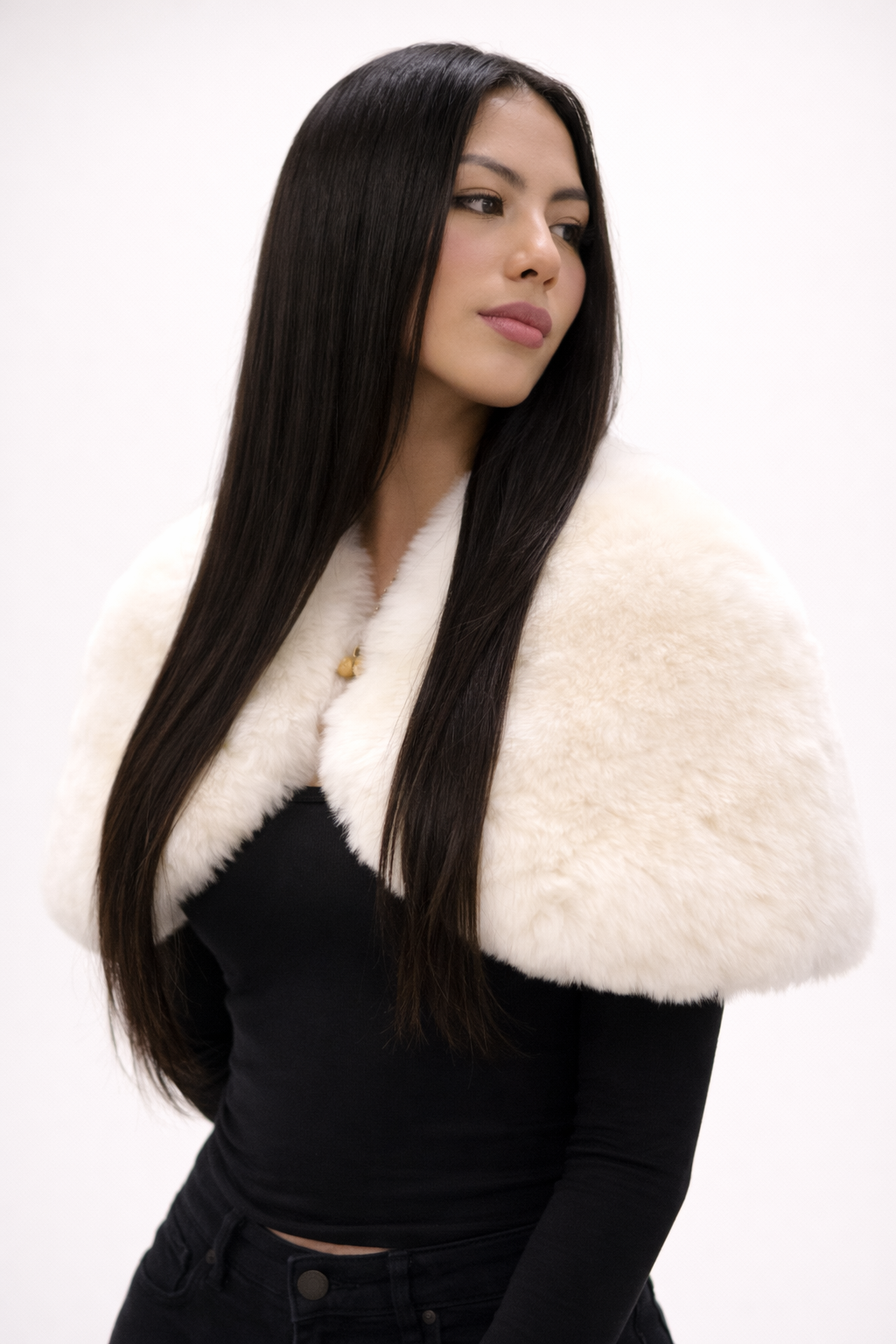 Real Baby Alpaca Fur Cape – Luxury Winter Stole