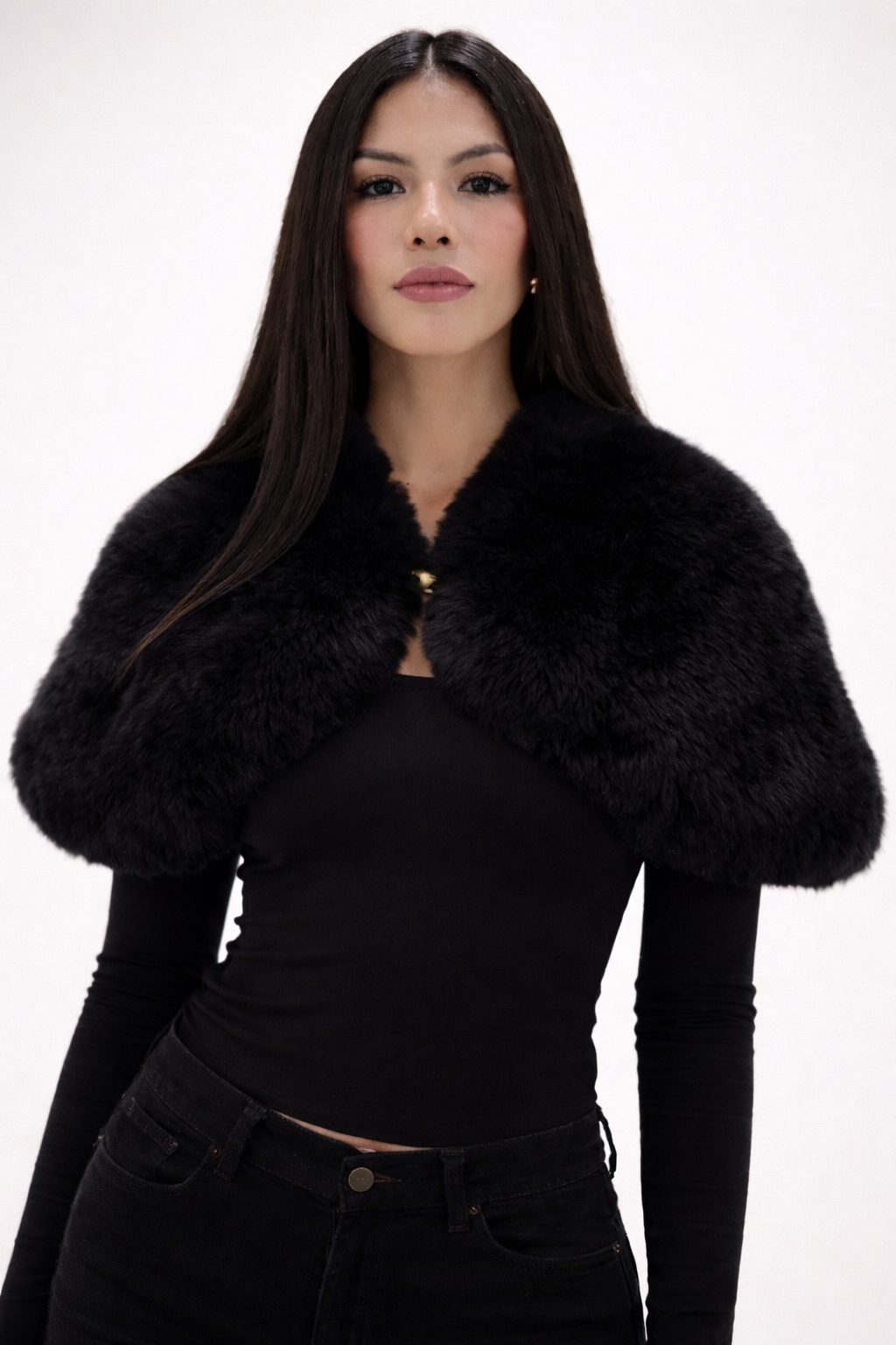 Real Baby Alpaca Fur Cape – Luxury Winter Stole