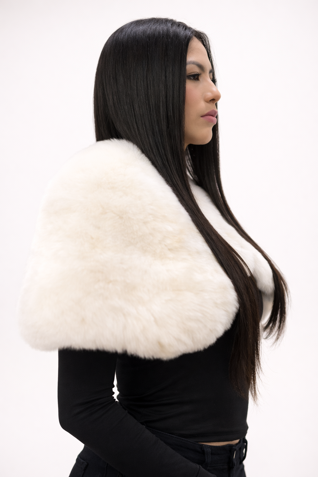 Real Baby Alpaca Fur Cape – Luxury Winter Stole