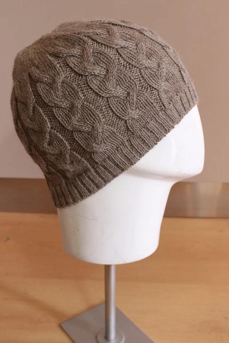 Cable Knit Baby Alpaca Beanie