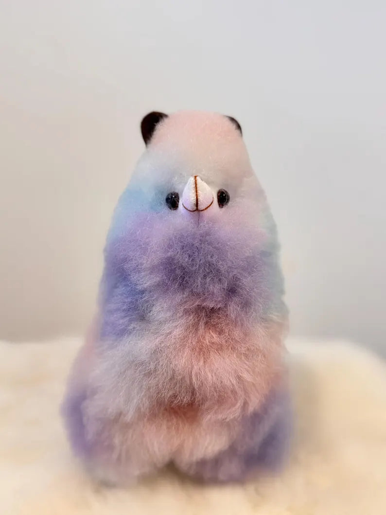 Alpaca Plush Toy – Handmade Soft Alpaca Stuffed Animal in Pastel Rainbow Colors