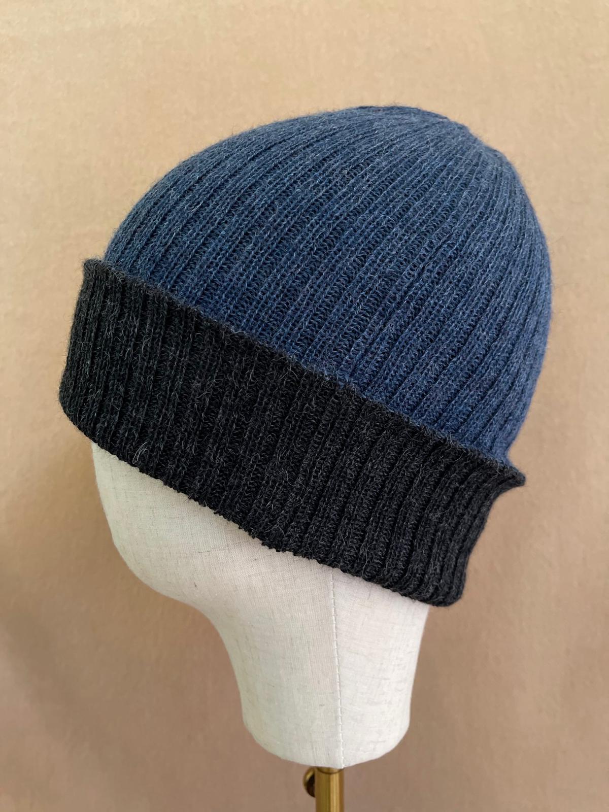 Reversible Baby Alpaca Ribbed Beanie