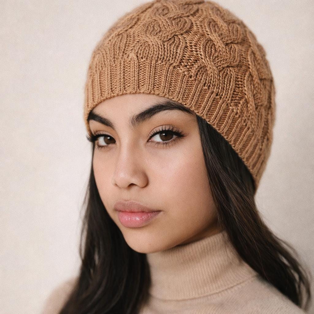 Cable Knit Baby Alpaca Beanie